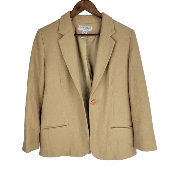 Sag Harbor camel colored 100% wool blazer size 12P - Picture 1 of 13